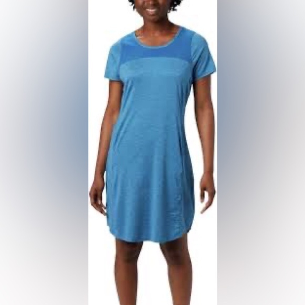 Columbia Women's Omni-Shade Dress Turquoise Knee Length Women’s Medium NWT